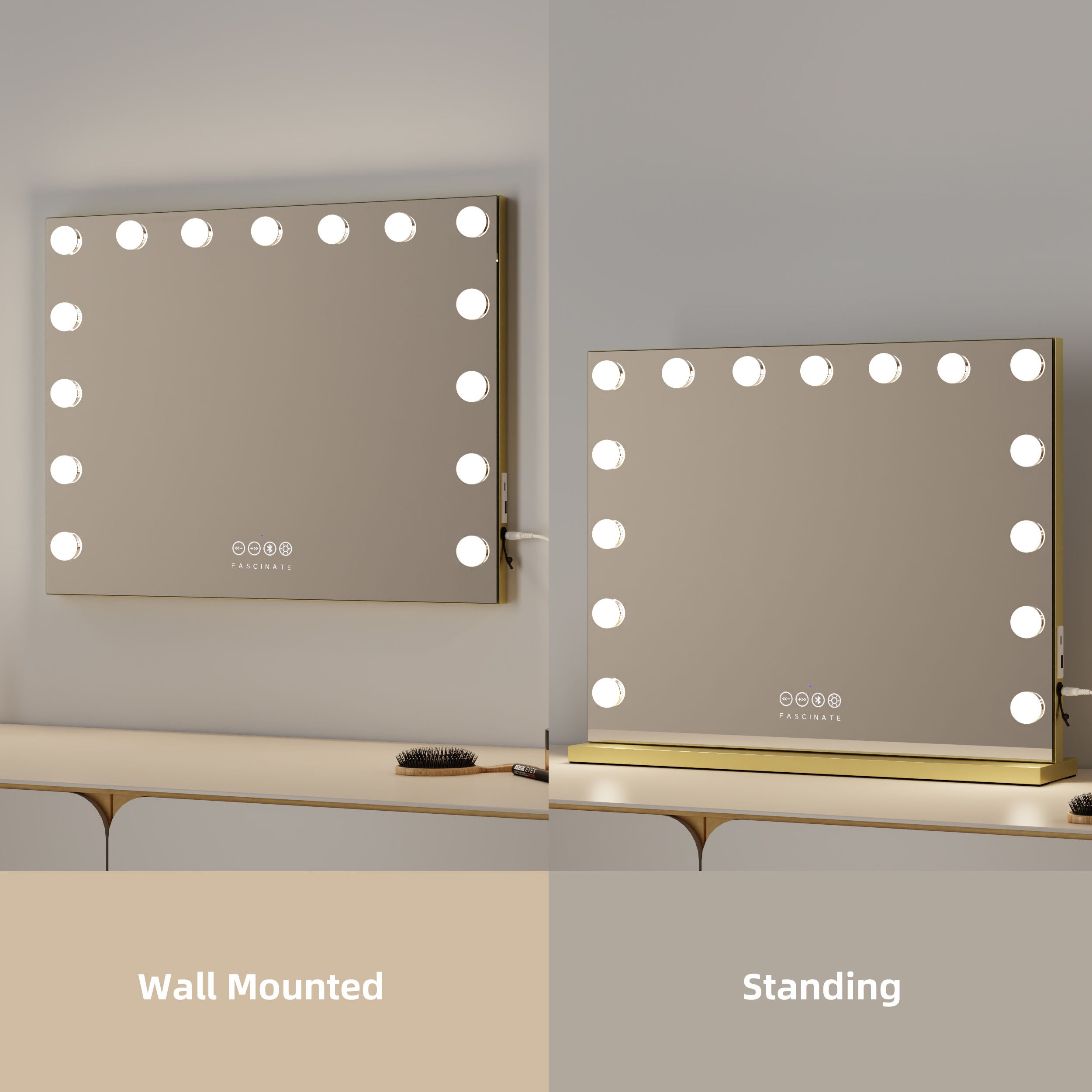 Hollywood Vanity Mirror Bluetooth 15 Dimmable LED Beauty Cosmetic Makeup