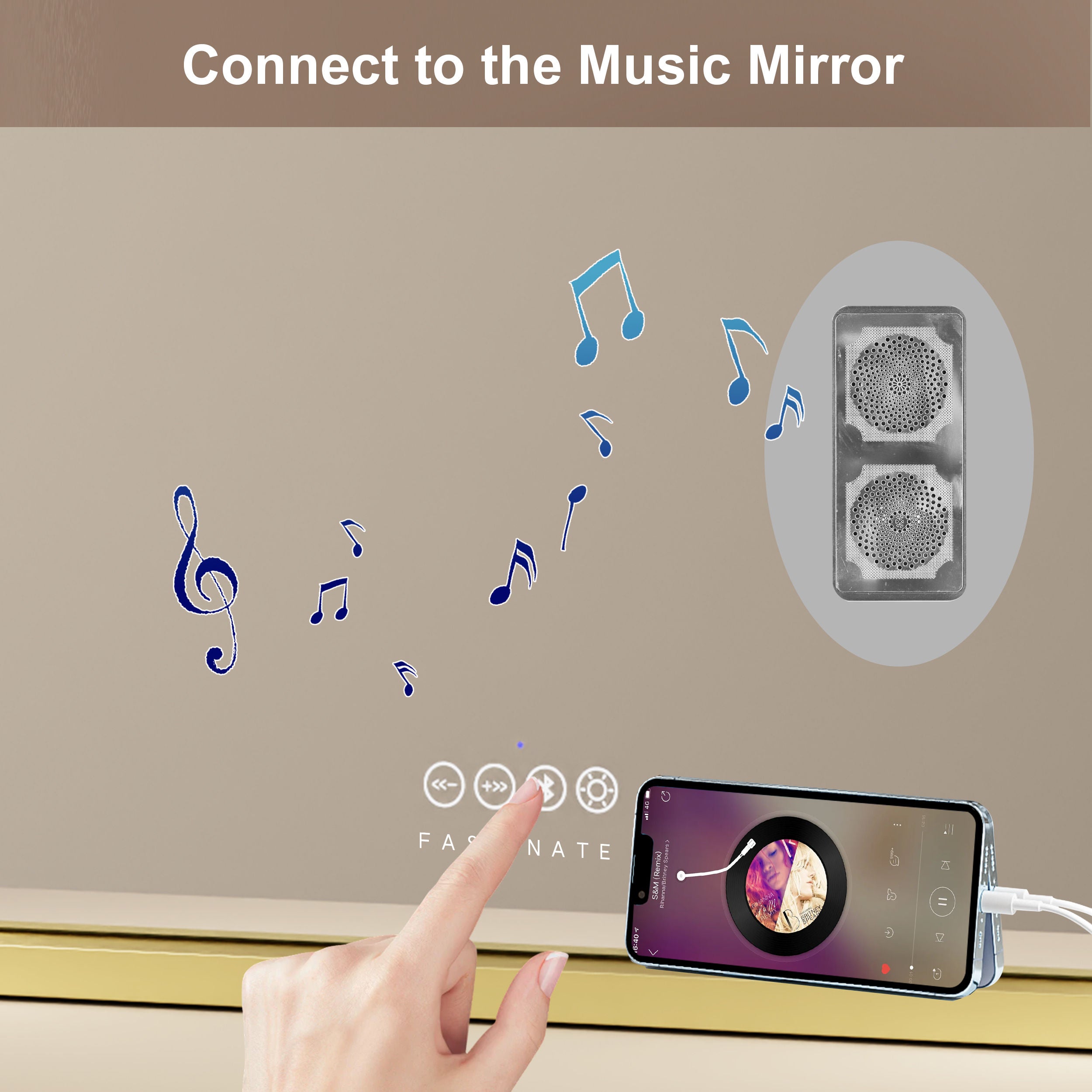 Hollywood Vanity Mirror Bluetooth 15 Dimmable LED Beauty Cosmetic Makeup