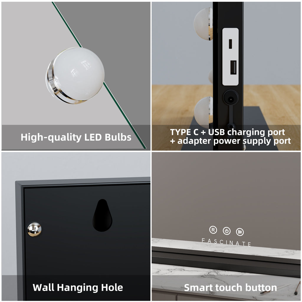 Hollywood Vanity Mirror 18 Dimmable LED XtraLarge 80x60cm