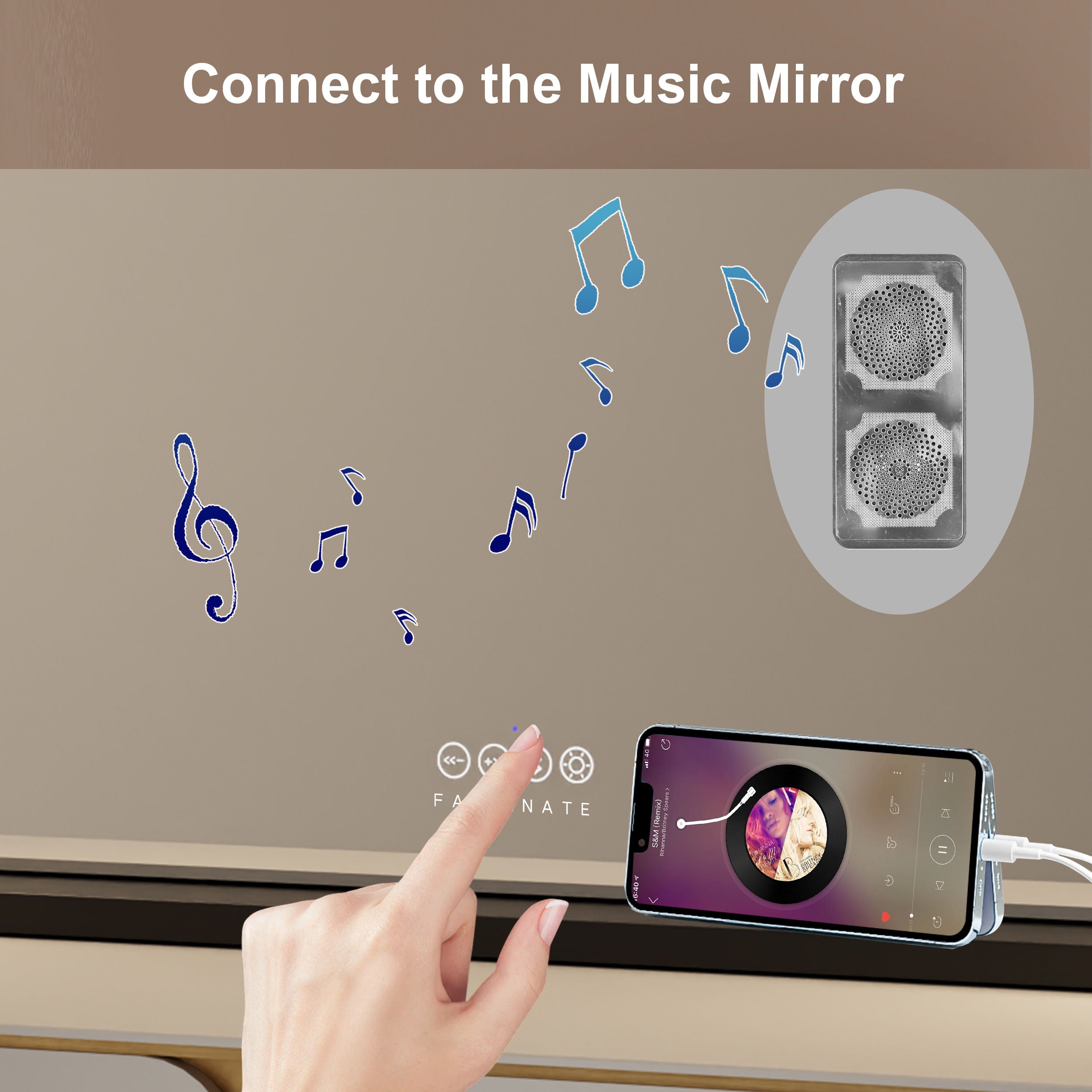 Hollywood Vanity Makeup Mirror Xtra Large 18 Dimmable LED Bluetooth 80x60 Gift
