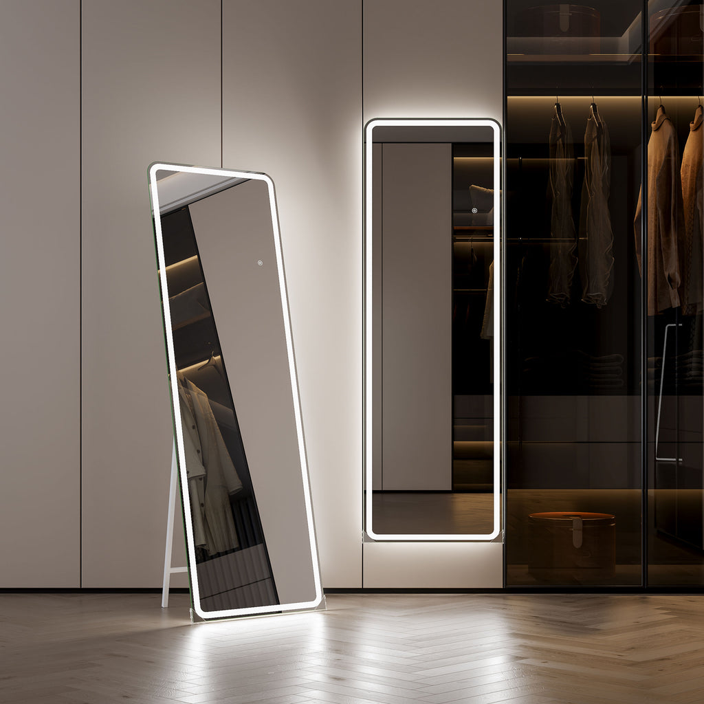 Oblong Hollywood LED Mirror – 160x50cm Full Length, Studio Lighting, HD Glass