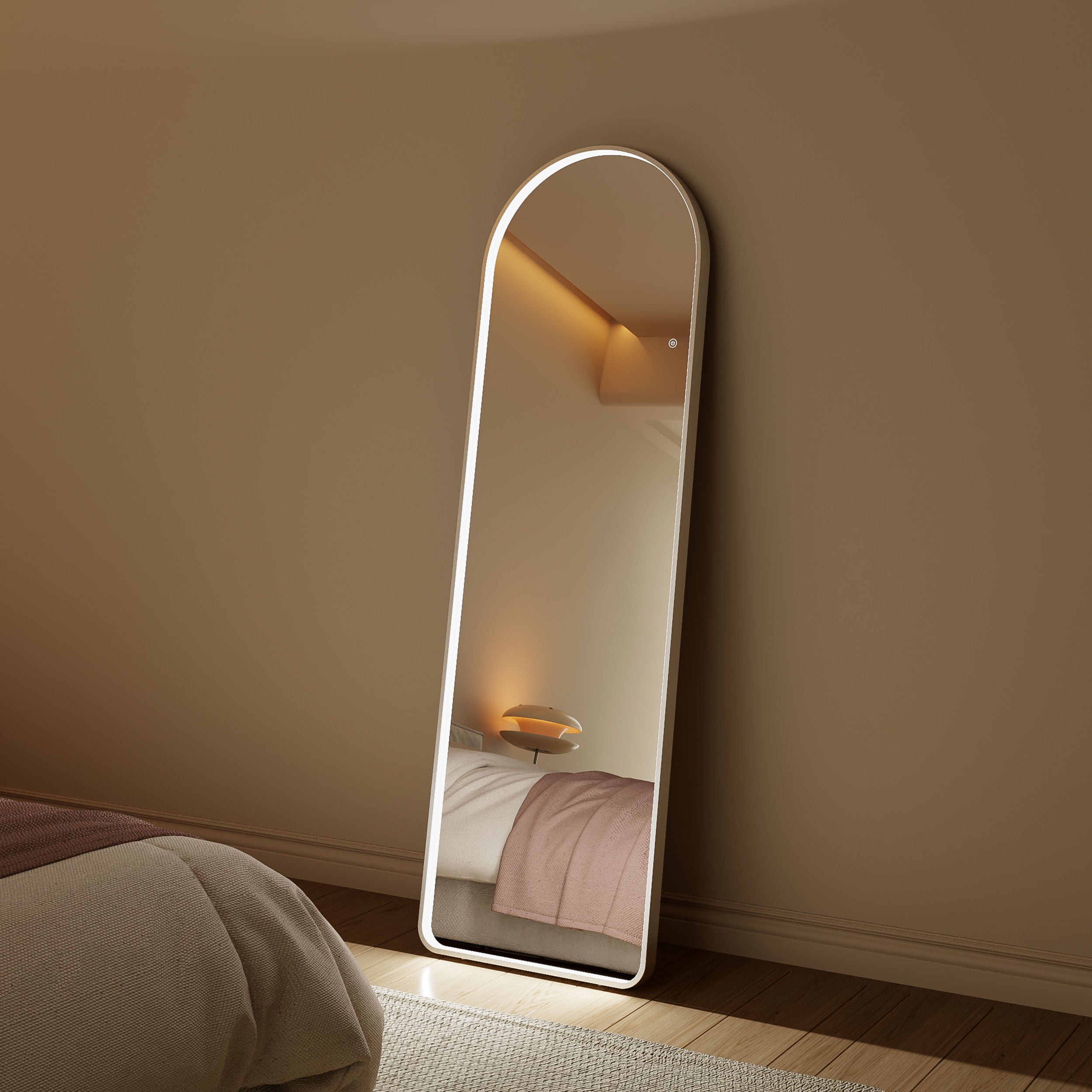 Arched Hollywood LED Mirror – 160x50cm, Boutique Inner Glow, Tempered Glass