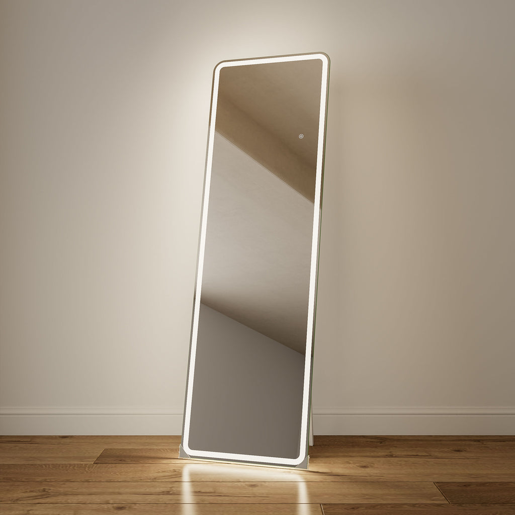 Oblong Hollywood LED Mirror – 160x50cm Full Length, Studio Lighting, HD Glass