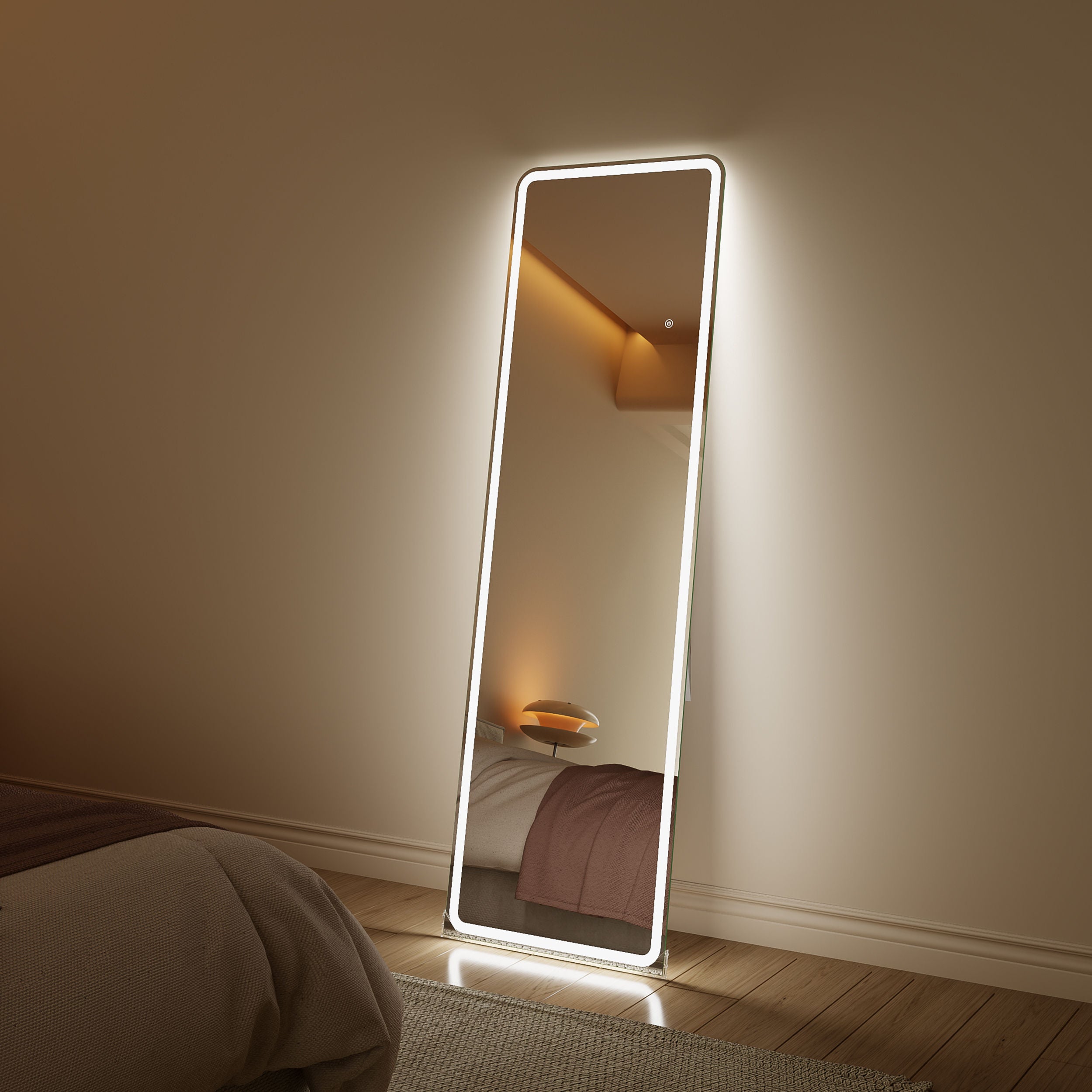 Oblong Hollywood LED Mirror – 160x50cm Full Length, Studio Lighting, HD Glass