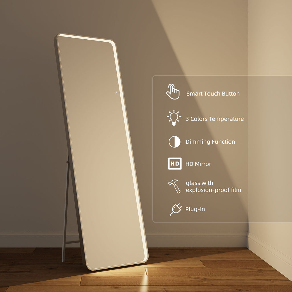 Full Length Curve Hollywood Mirror - Slim 160x50cm