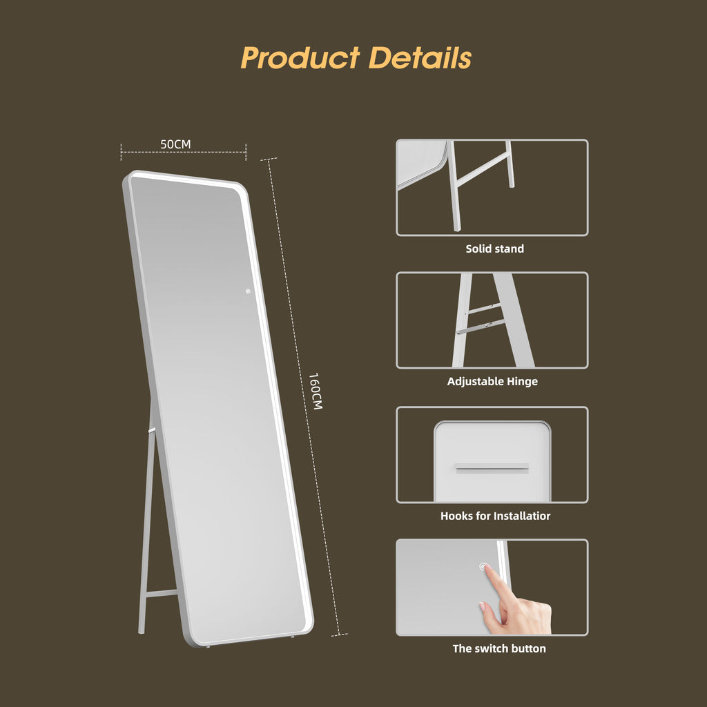 Full Length Curve Hollywood Mirror - Slim 160x50cm