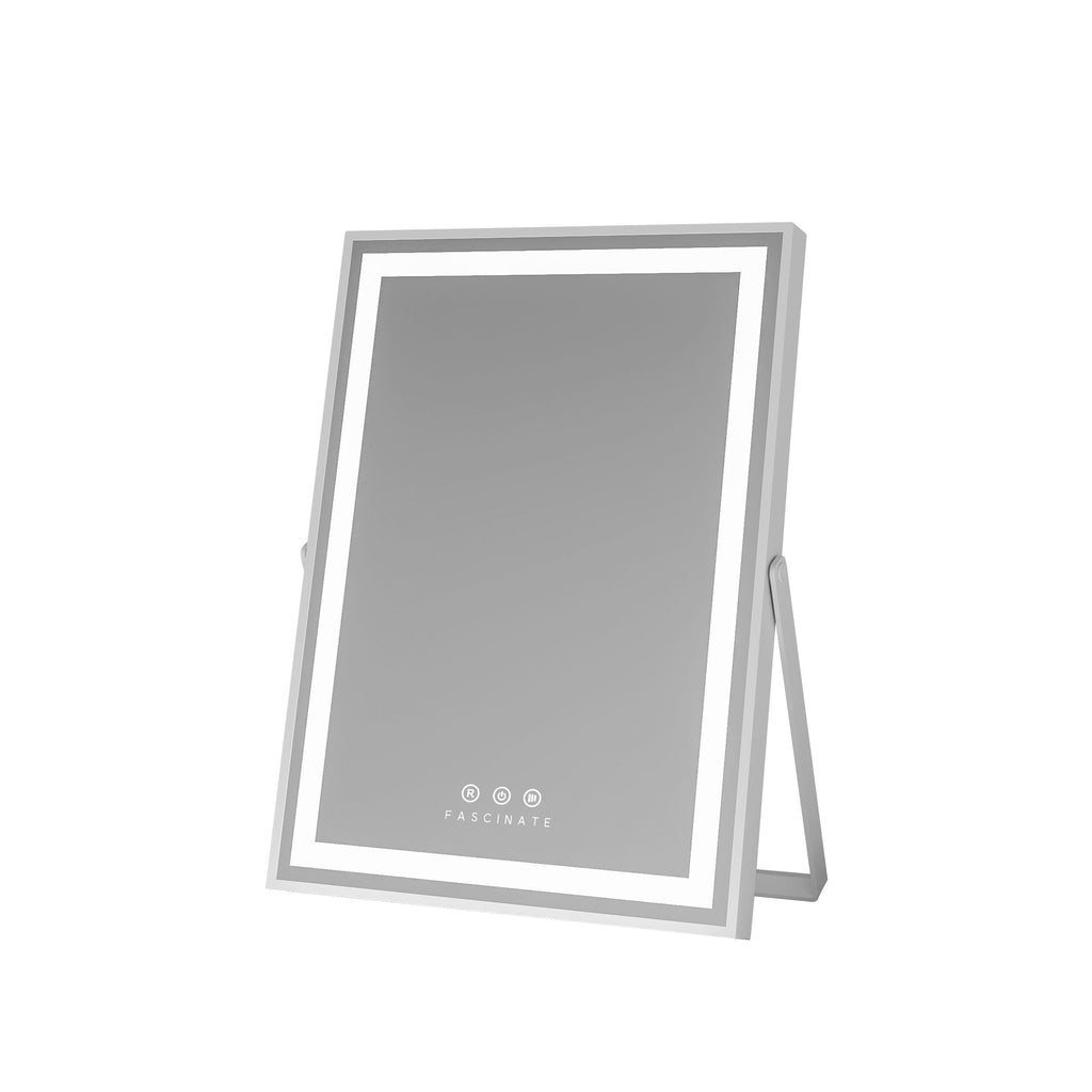 Hollywood LED Tabletop Vanity Mirror – 30x42cm 360° Rotation, Space-Saving Desk Design, High-CRI Dimmable Studio - Best Gift for Girlfriend