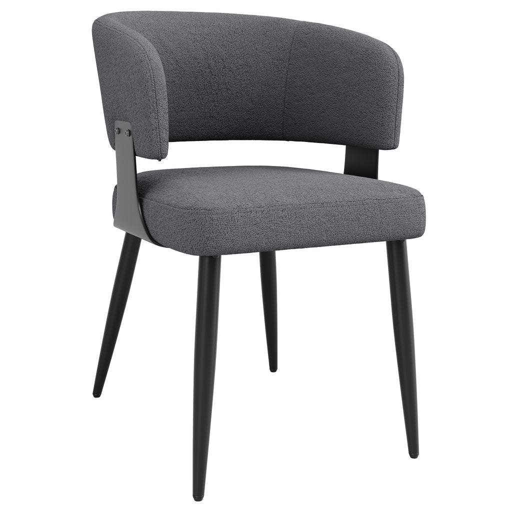Modern Dining Chairs set of 6,Dining Room Chairs with Metal Legs – Upholstered Fabric Dining Room Chairs with Curved Backrest, Soft Cushion Seat, and Sturdy Metal Frame