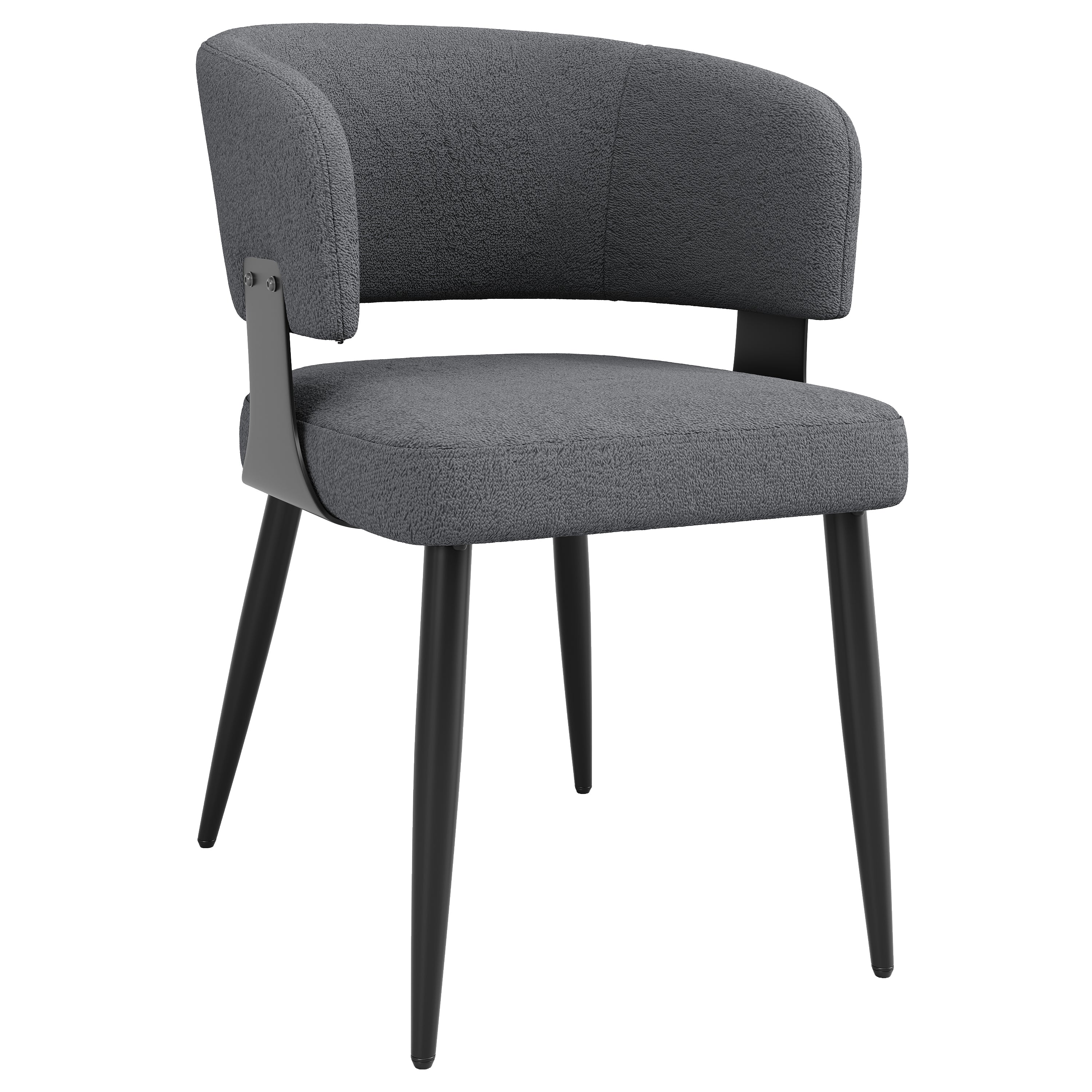 Modern Dining Chairs set of 6,Dining Room Chairs with Metal Legs – Upholstered Fabric Dining Room Chairs with Curved Backrest, Soft Cushion Seat, and Sturdy Metal Frame