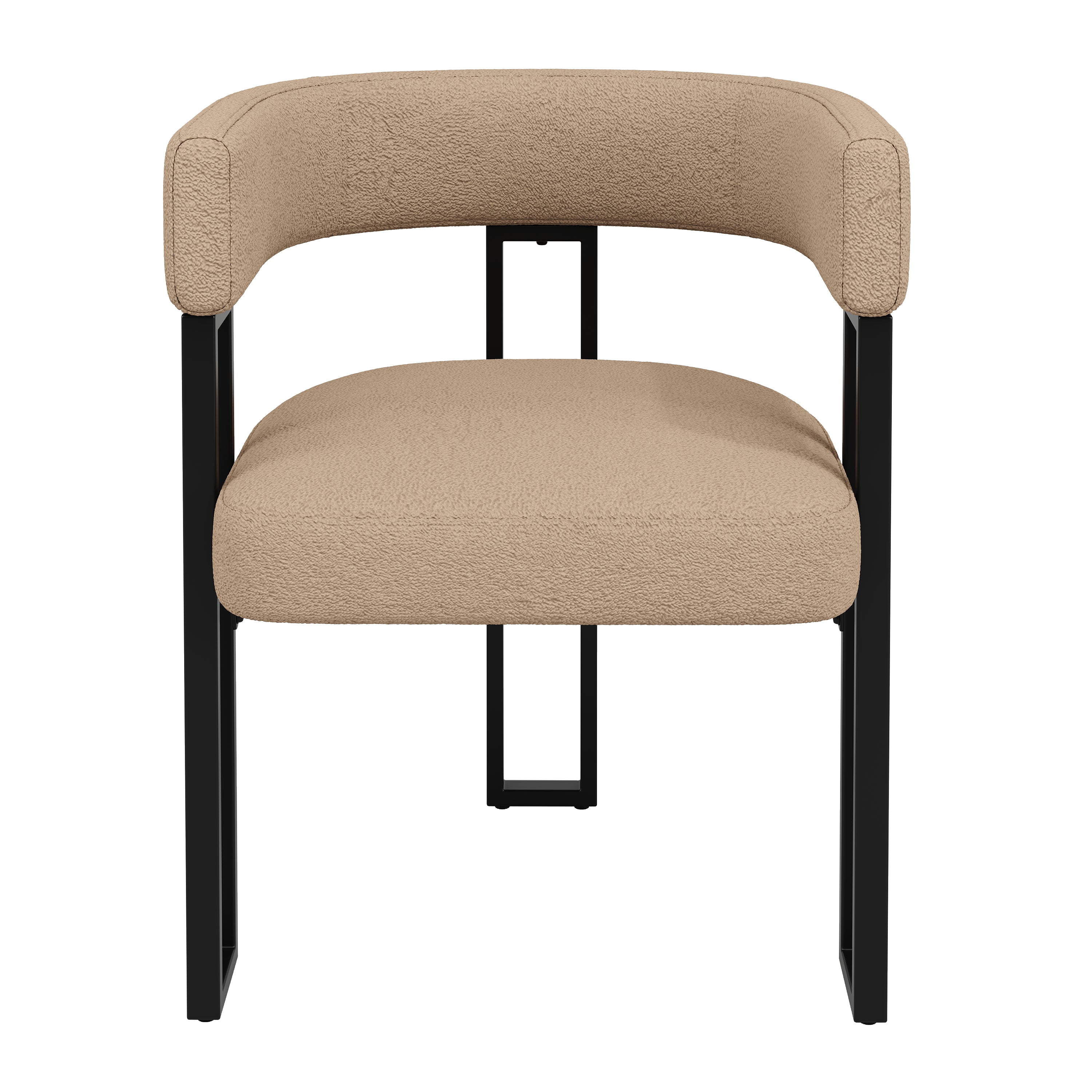 High-Quality Lamb Fleece Fabric (2 Pieces) Dining Chair Makeup Chair Dressing Chair Ergonomic Chair Lightweight Luxury Chair Curved Backrest, Beige/Brown