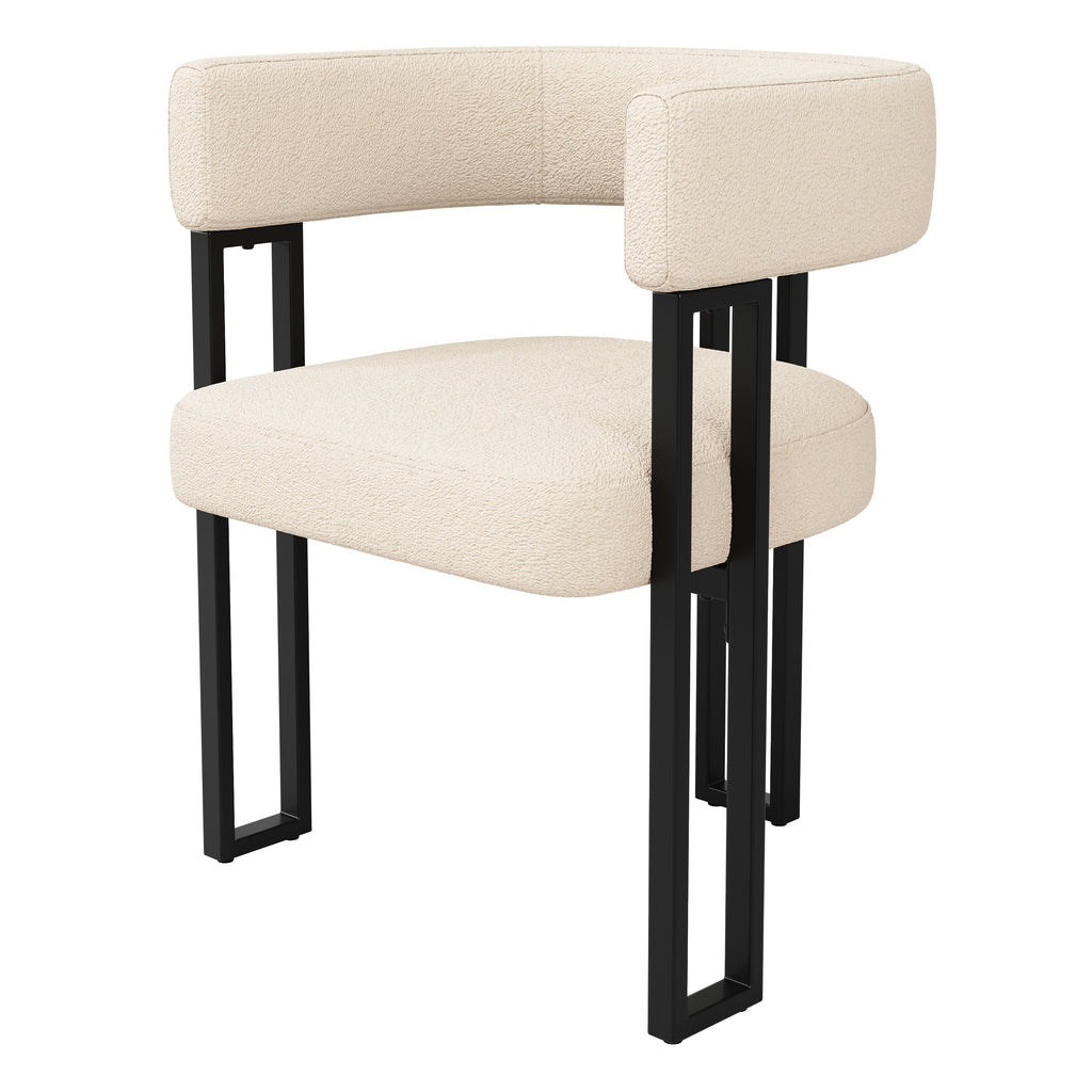High-quality fabric (2-piece set) dining chairs, dressing chairs, ergonomic chairs, lightweight luxury chairs with curved backrest, beige