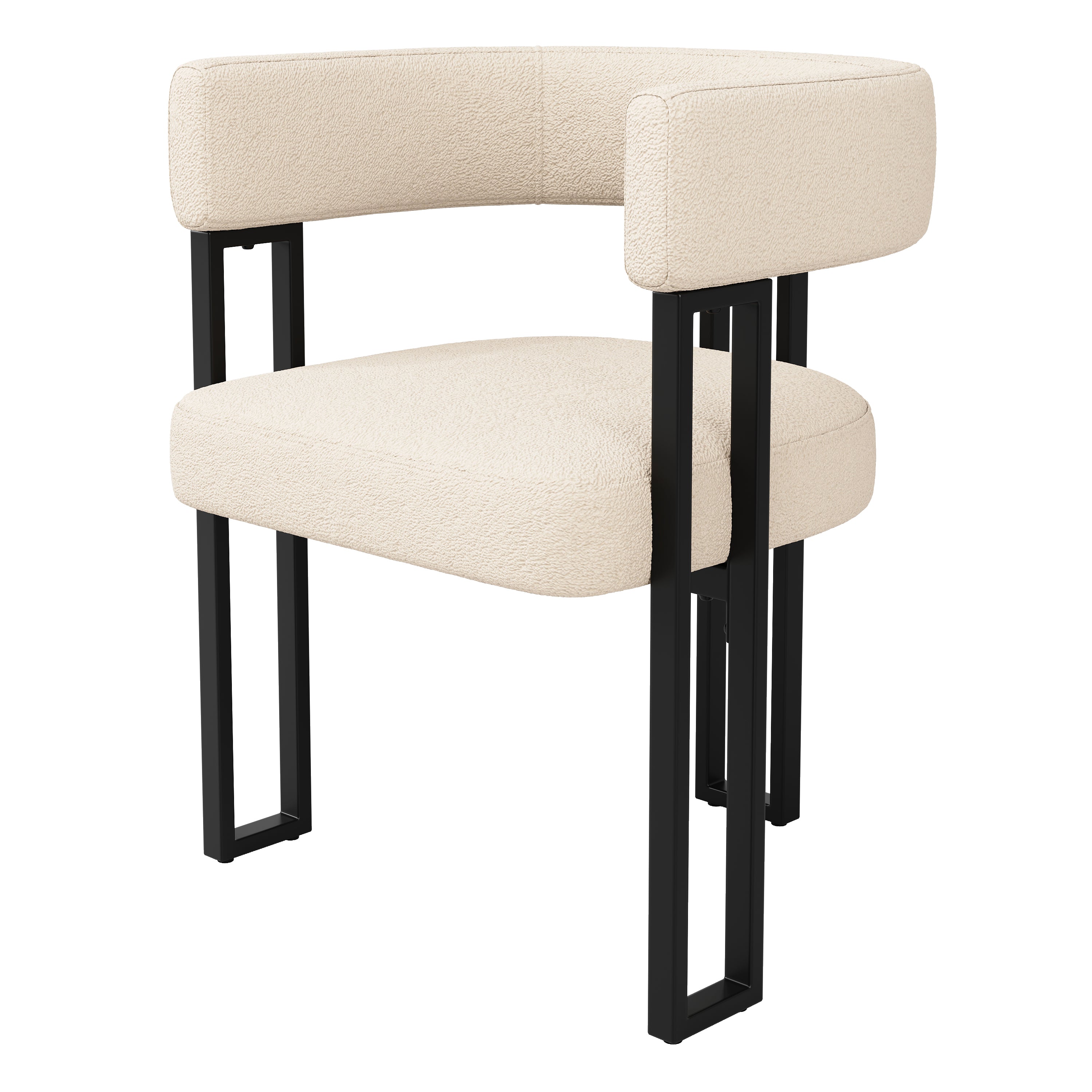 High-quality fabric (2-piece set) dining chairs, dressing chairs, ergonomic chairs, lightweight luxury chairs with curved backrest, beige