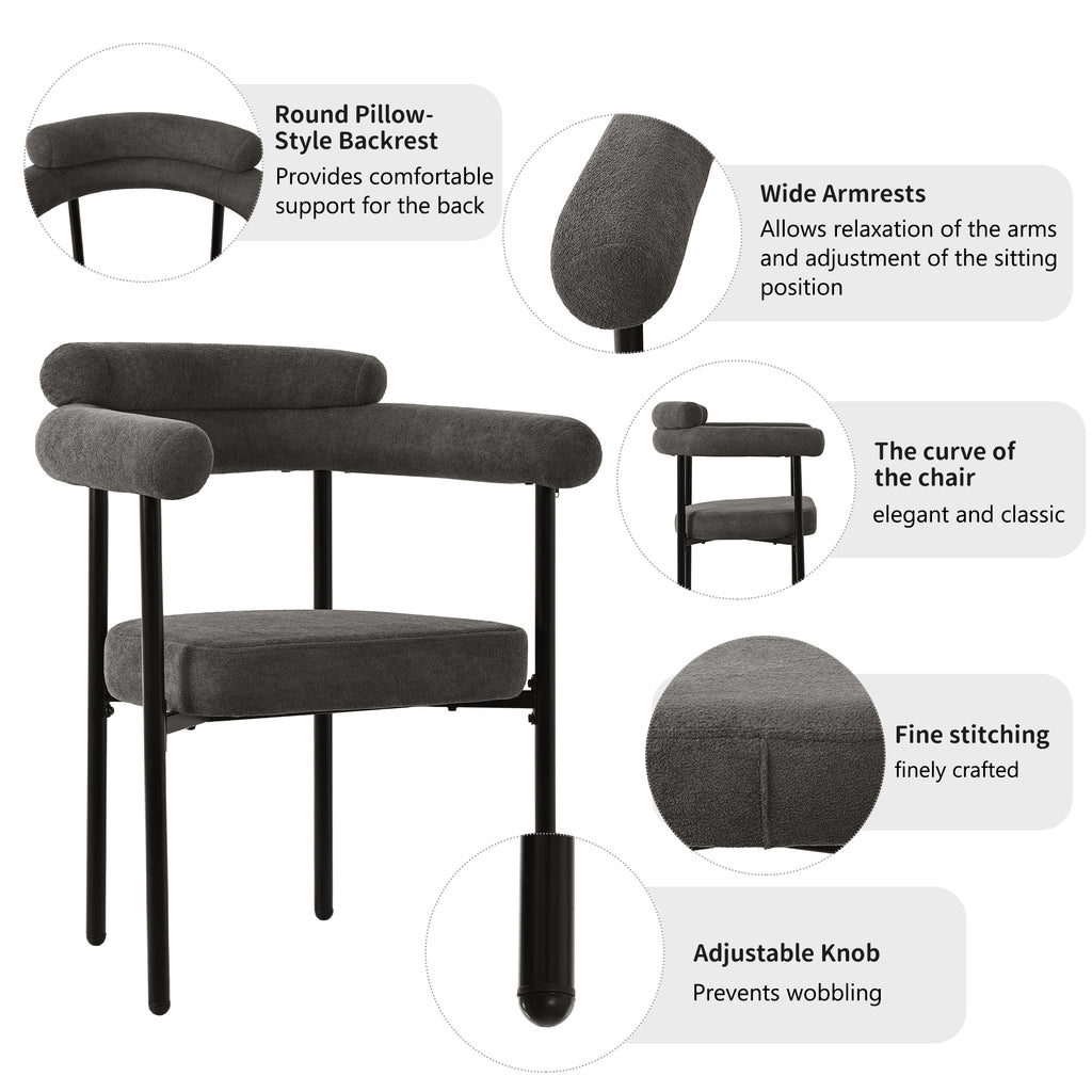Modern Dining Chairs set of 6, Upholstered Velvet Armchairs,Comfortable Armrest Dining Chairs for Kitchen, Dining Room, Living Room, Multiple Colour Options