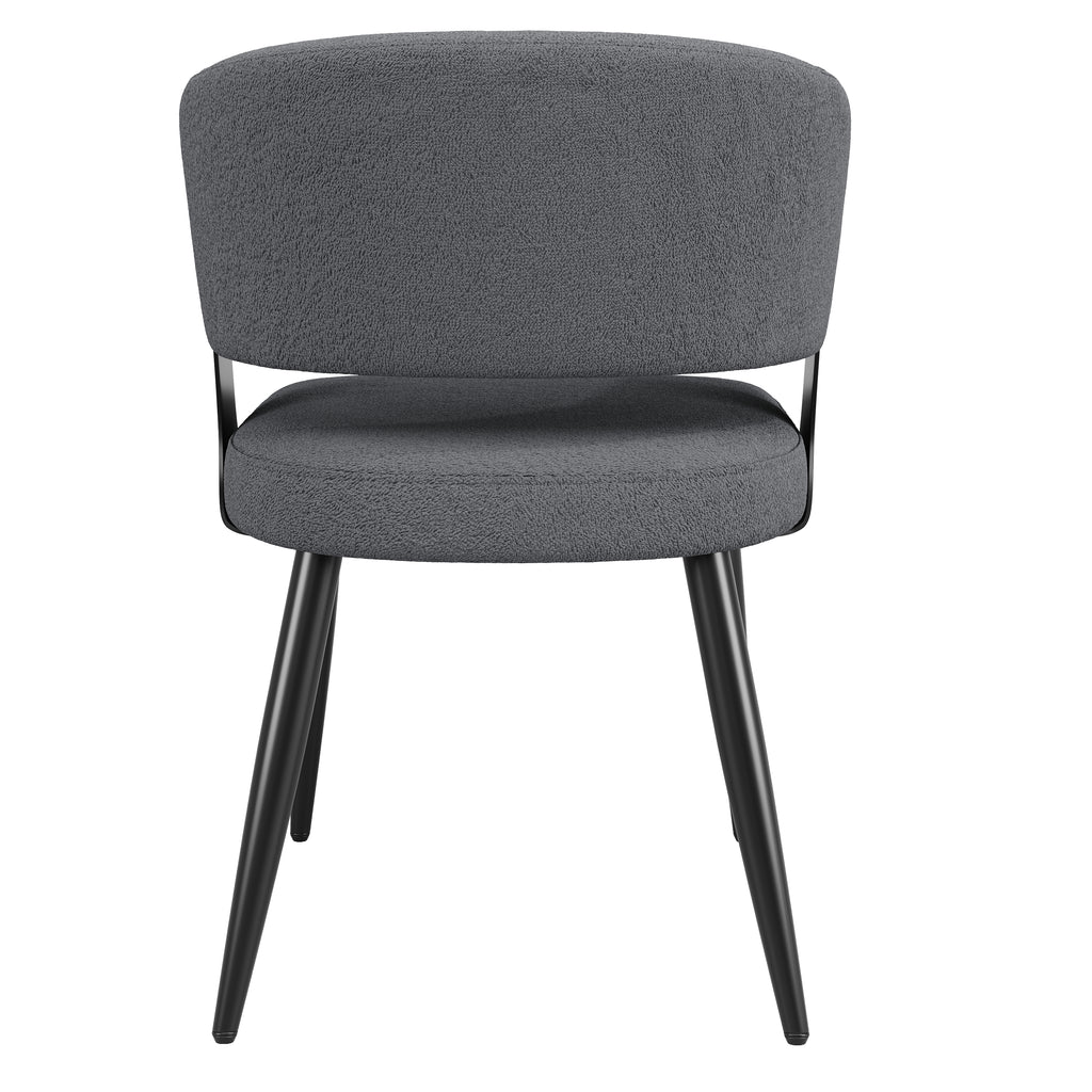 Modern Dining Chairs set of 6,Dining Room Chairs with Metal Legs – Upholstered Fabric Dining Room Chairs with Curved Backrest, Soft Cushion Seat, and Sturdy Metal Frame