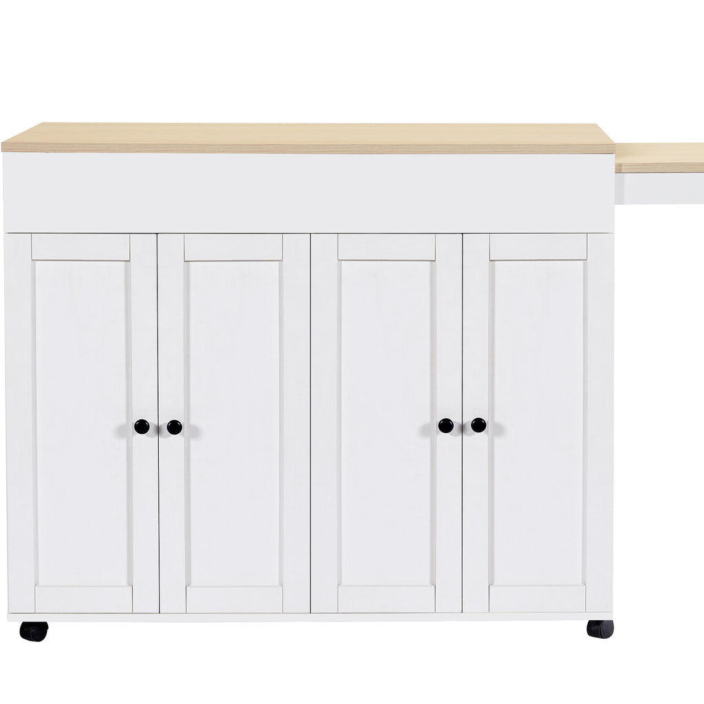 Modern Extendable Bar Table (118-180×50×94cm), Extendable Dining Table with Storage, with Six Shelves, Standing Table Bistro Table, for Dining Room, Use as Living Room Room Divider, White/Gray