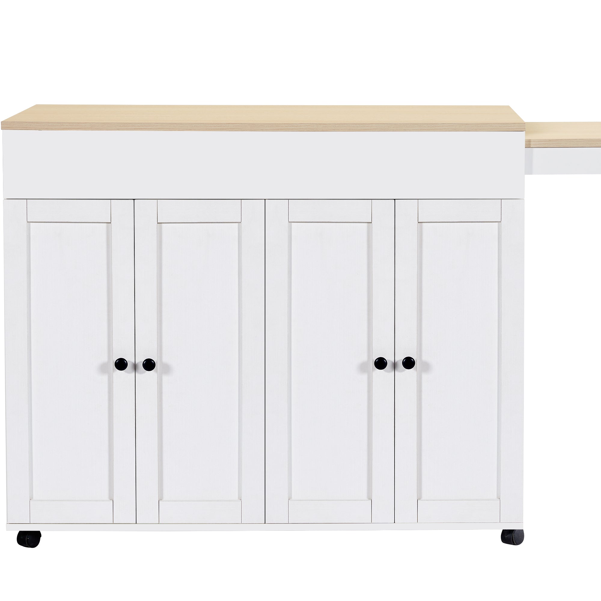 Modern Extendable Bar Table (118-180×50×94cm), Extendable Dining Table with Storage, with Six Shelves, Standing Table Bistro Table, for Dining Room, Use as Living Room Room Divider, White/Gray