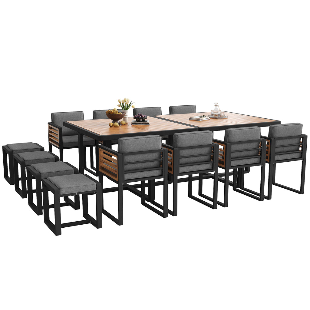 Garden furniture set, garden lounge seating group with 12 chairs and table, patio furniture/balcony furniture set for 12 people, garden furniture set/dining set, garden sofa set, solid wood