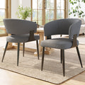Modern Dining Chairs set of 2,Dining Room Chairs with Metal Legs – Upholstered Fabric Dining Room Chairs with Curved Backrest, Soft Cushion Seat and Sturdy Metal Frame