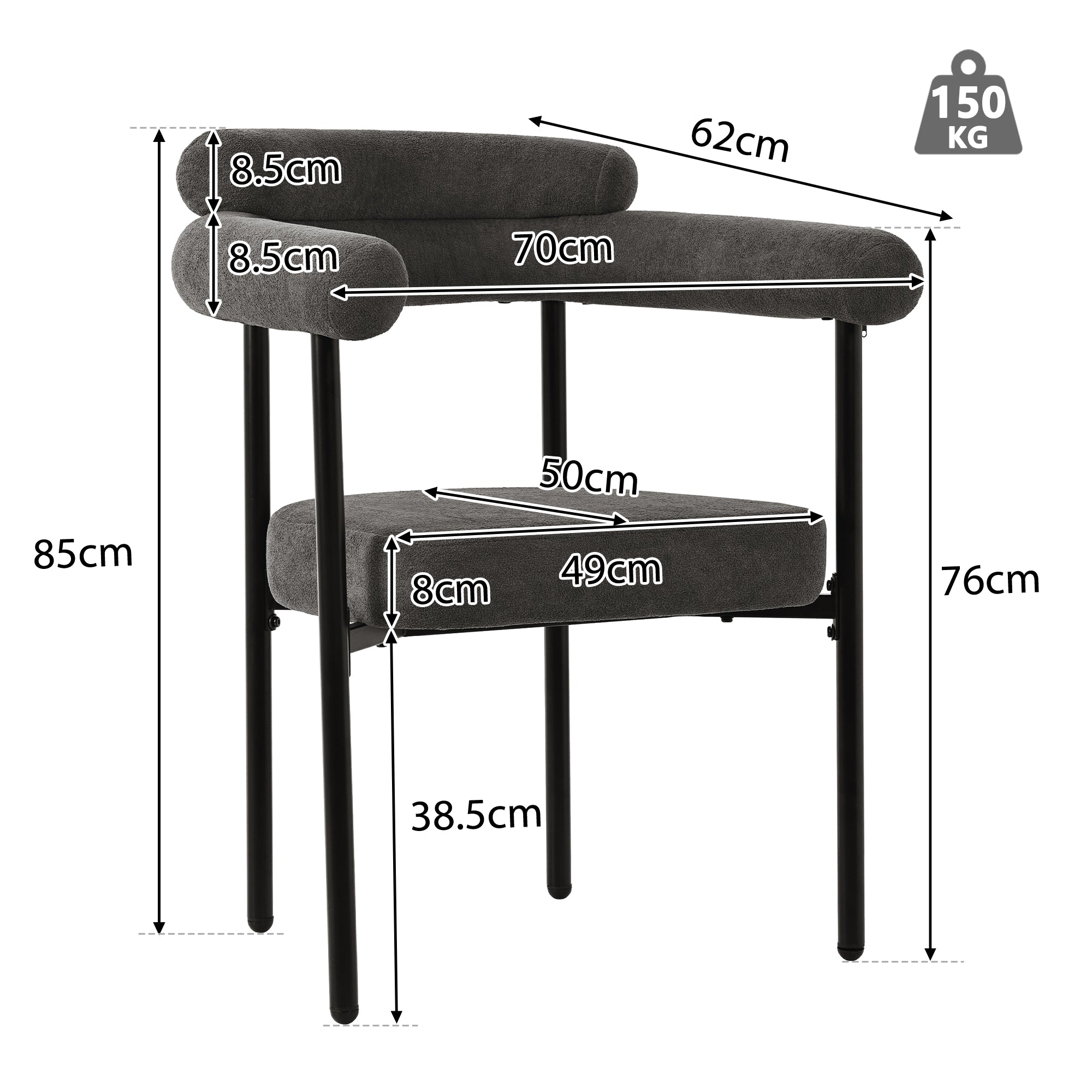 Modern Dining Chairs set of 4, Upholstered Velvet Armchairs,Comfortable Armrest Dining Chairs for Kitchen, Dining Room, Living Room, Multiple Colour Options