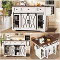 Kitchen island trolley with extendable worktop and power connection, 91cm working height, white/black, load capacity up to 75kg