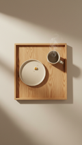 Solid Oak Wood Breakfast Tray