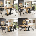 Extendable table 120-160 x 80 x 76 cm, Kitchen table, extendable to 160 cm, suitable for kitchen and living room, tabletop with wood grain finish