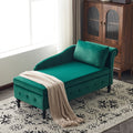 Velvet Chaise Lounge Sofa with Storage, Upholstered Chaise lounge Couch with Pillow for Living Room, Modern Nailhead-Trim & Button-tufted Lounge Chair, Bedroom and Office, Right Armrest