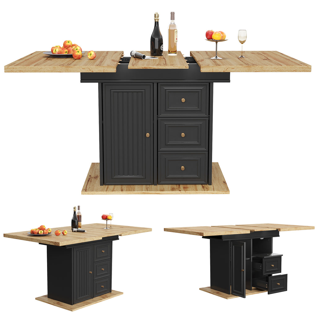 Extendable dining table 110(140) x 80 x 75 cm, wooden table for kitchen & dining room - 6 people dining table - dimensions suitable for terrace and garden