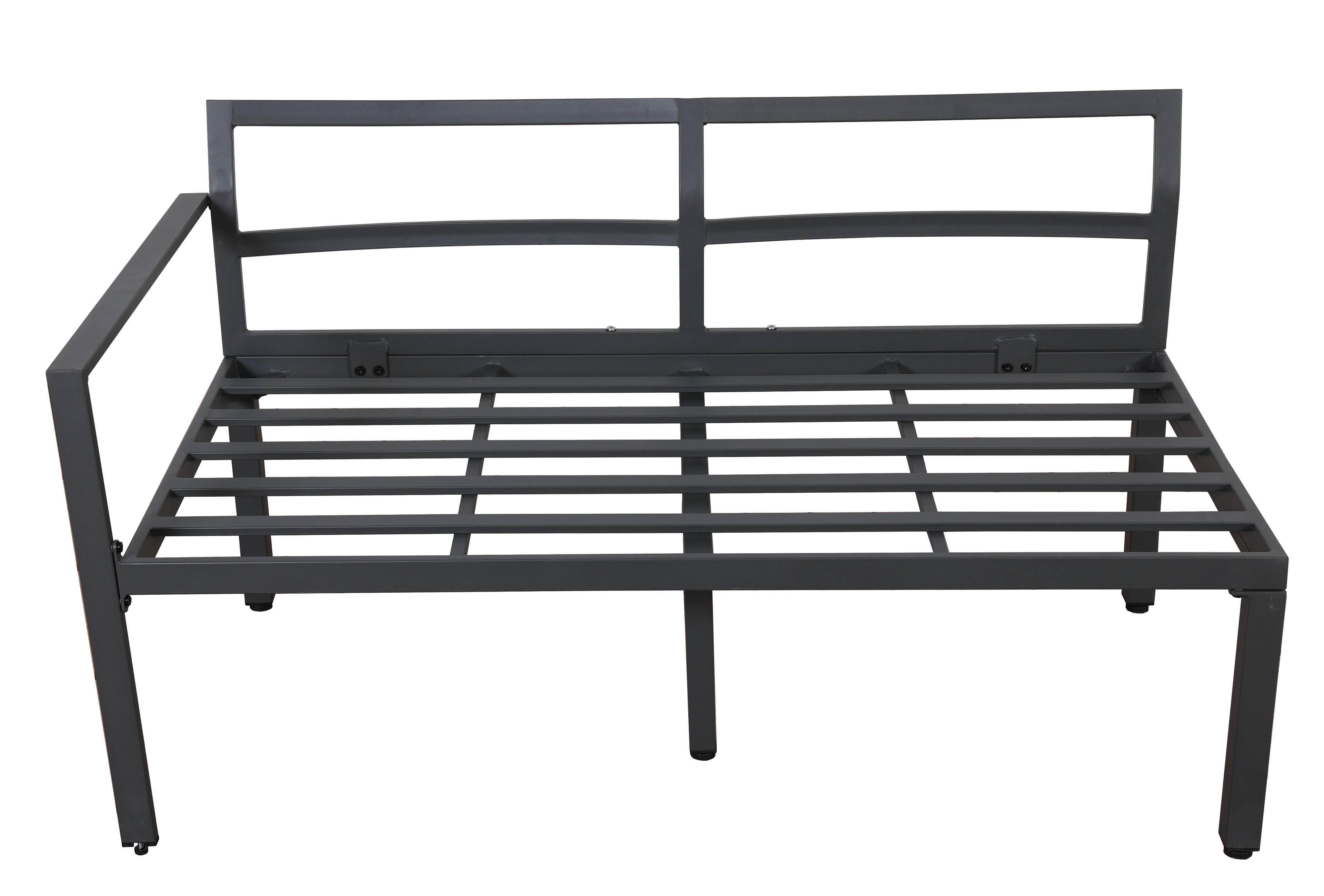 Outdoor garden lounge furniture set for 6-7 people, for garden, balcony, terrace, all-weather seating set, modern garden furniture set, galvanised iron frame, table top with ice bucket, grey