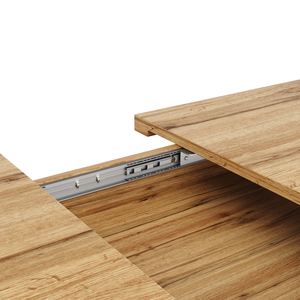 Extendable dining table (120–160 x 75 x 75.5 cm), table, kitchen table, extendable table, extends to 160 cm, suitable for kitchen and living room, tabletop with wood grain finish