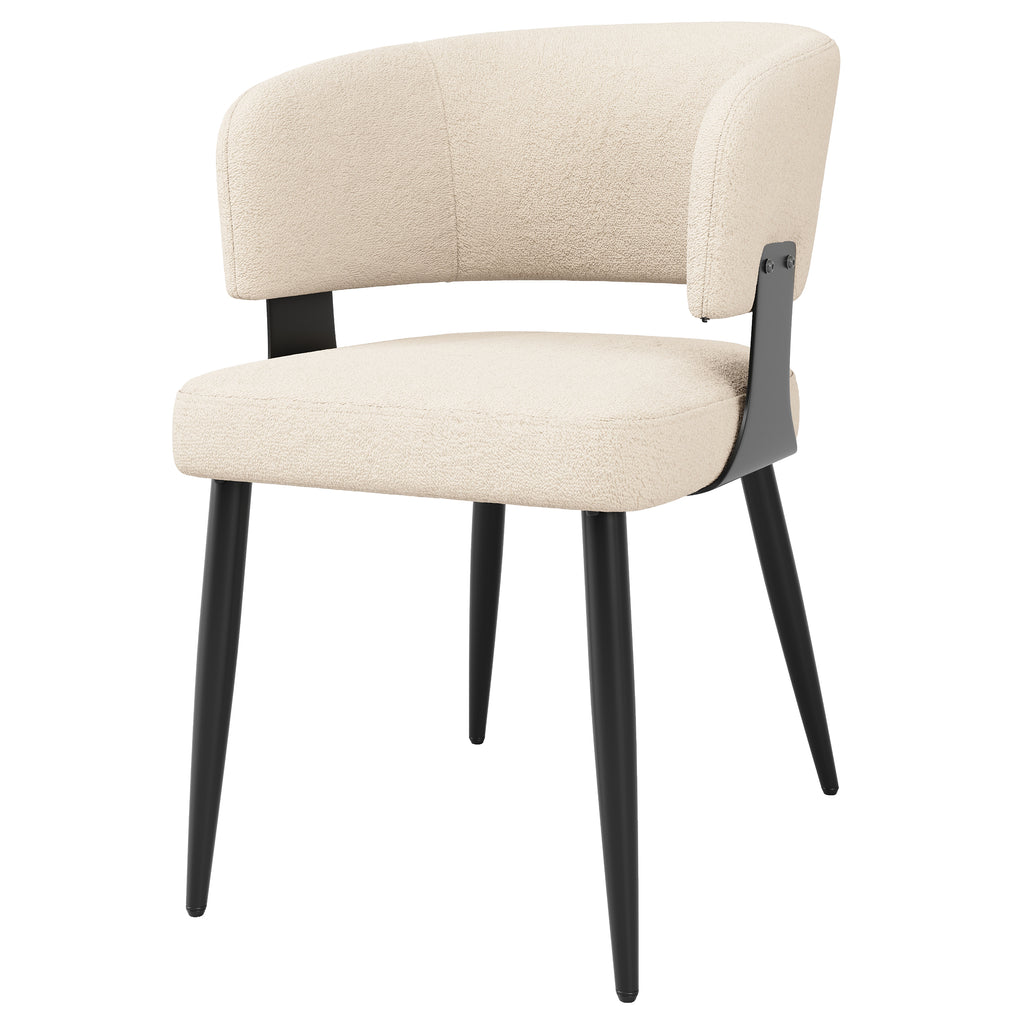 Modern Dining Chairs set of 4,Dining Room Chairs with Metal Legs – Upholstered Fabric Dining Room Chairs with Curved Backrest, Soft Cushion Seat, and Sturdy Metal Frame