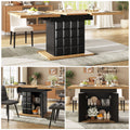 Telescopic dining table (110-140×80cm), foldable kitchen table for 4-6 people, extendable dining table, space-saving kitchen table, for kitchen and living room, table with a checked pattern