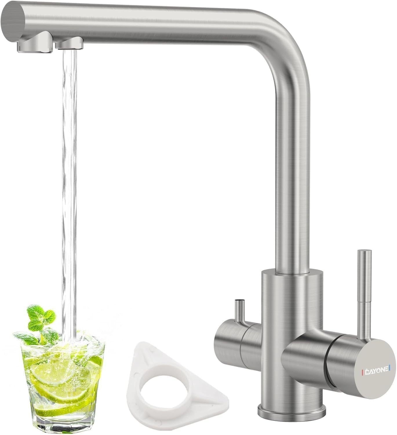 DAYONE Brushed Steel 3 Way Filter Kitchen Tap