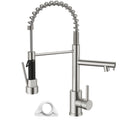 DAYONE Brushed Steel Spring Pull-Down Kitchen Tap