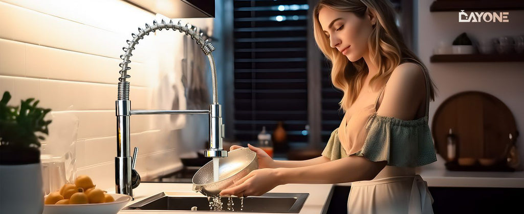 DAYONE Chrome Spring Pull-Down Kitchen Tap
