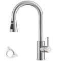 DAYONE Brushed Steel Pull-Out Kitchen Mixer Tap