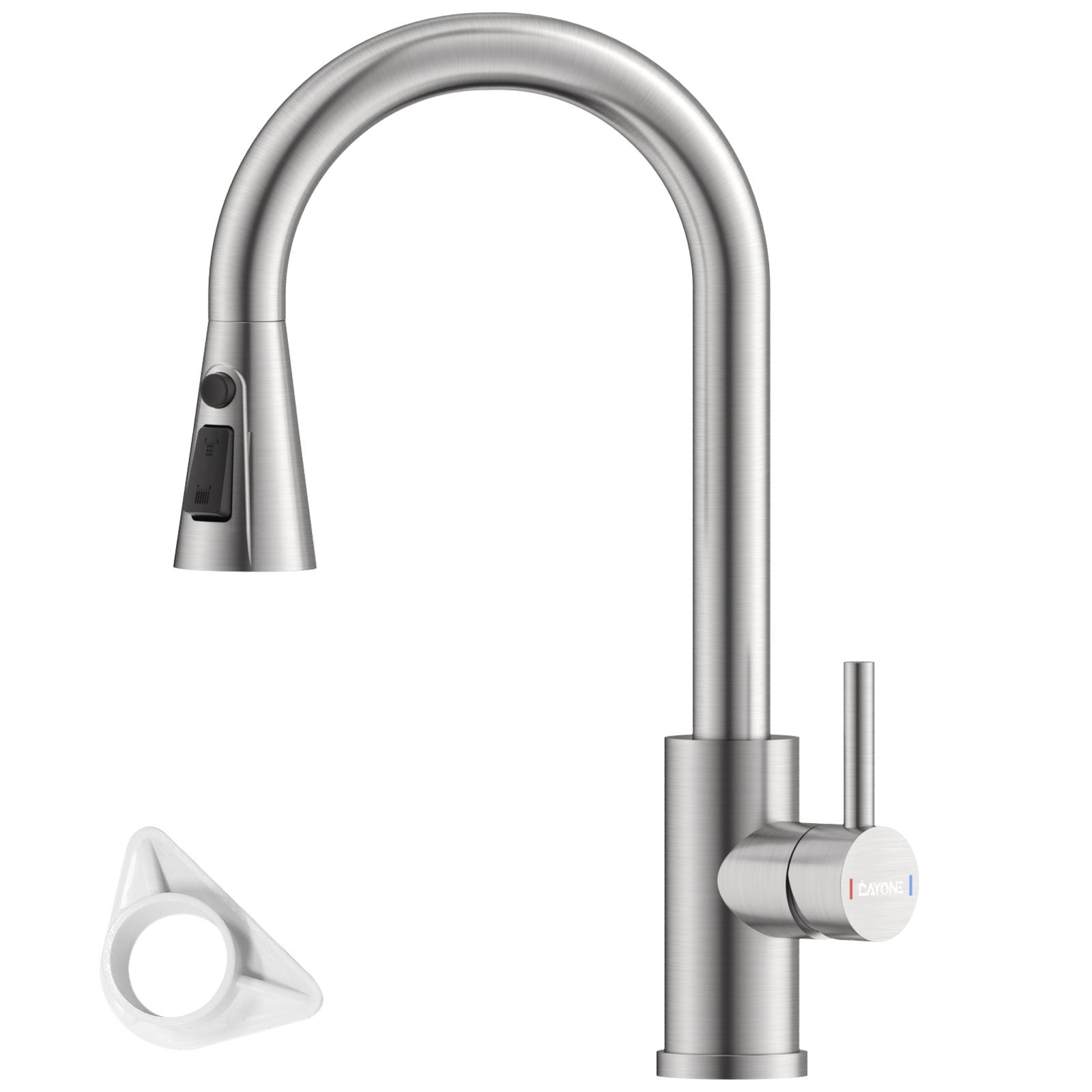 DAYONE Brushed Steel Pull-Out Kitchen Mixer Tap