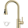 DAYONE Brushed Gold Pull-Out Kitchen Mixer Tap