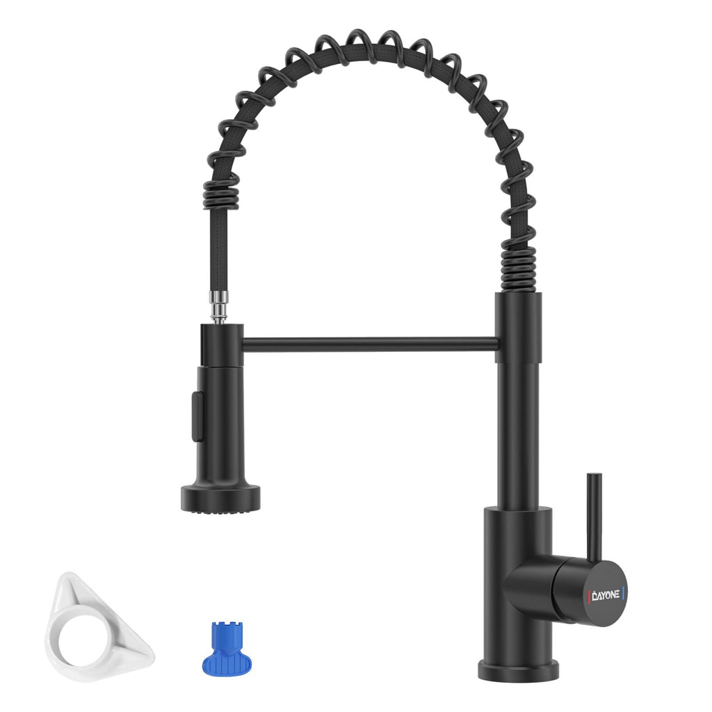 DAYONE Matte Black Spring Pull-Down Kitchen Tap