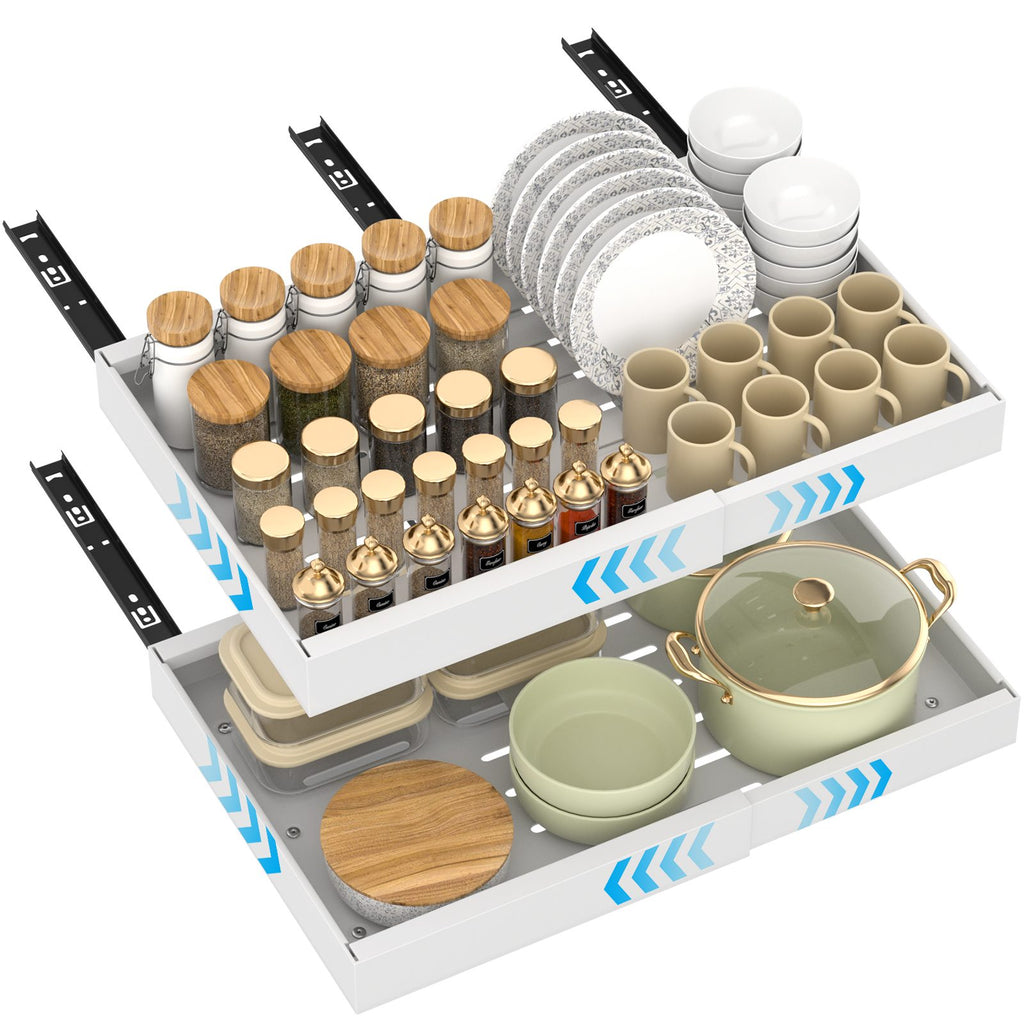 DAYONE White Pull-Out Cabinet Organizer 2 Pack