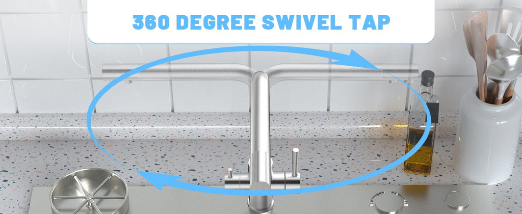 DAYONE Brushed Steel 3 Way Filter Kitchen Tap