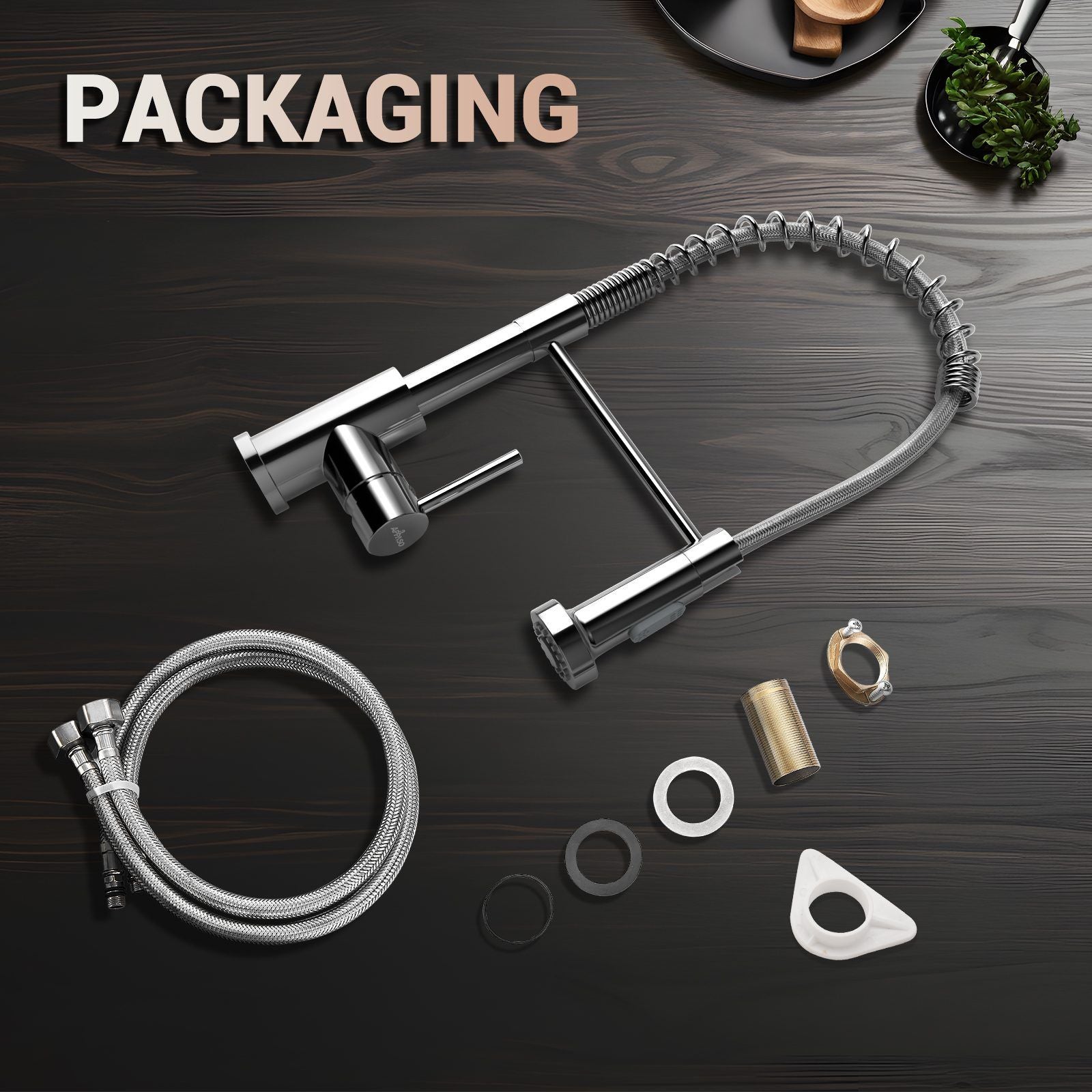 DAYONE Chrome Spring Pull-Down Kitchen Tap