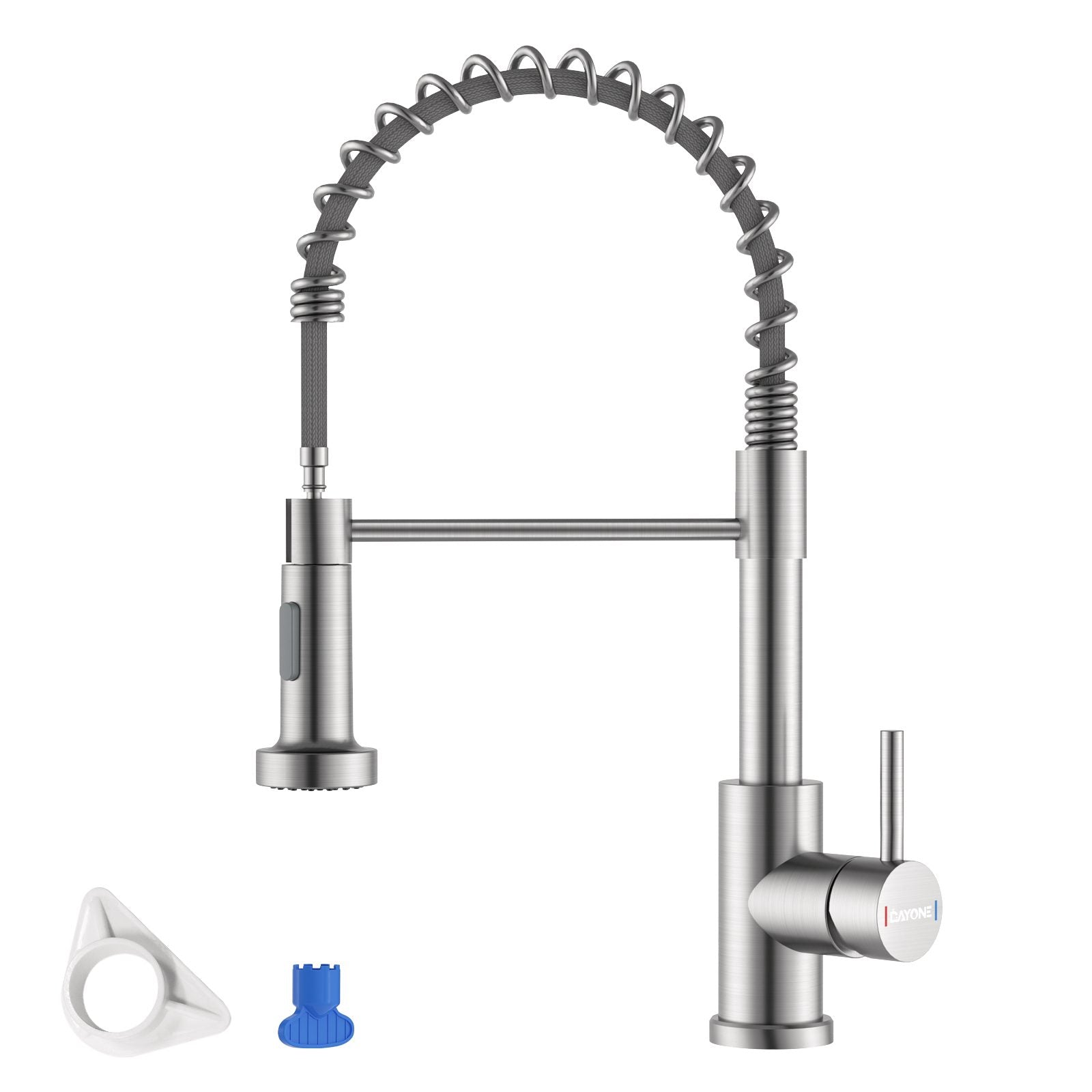 DAYONE Brushed Nickel Spring Pull-Down Kitchen Tap