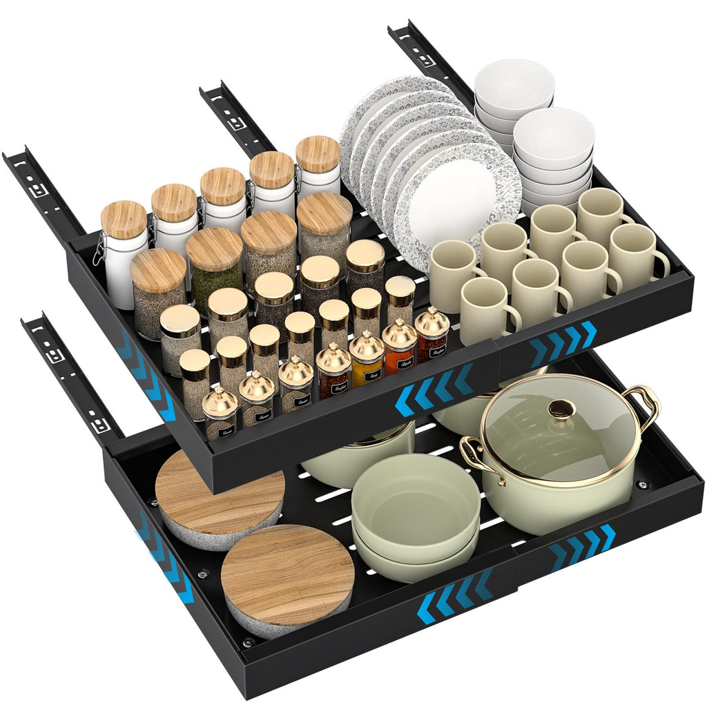 DAYONE Black Pull-Out Cabinet Organizer 2 Pack