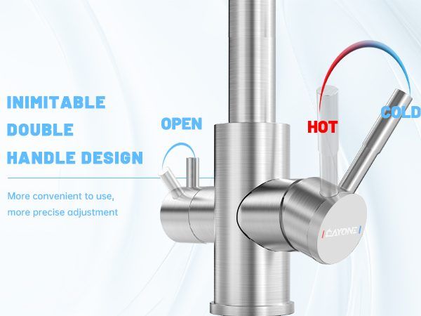 DAYONE Brushed Steel 3 Way Filter Kitchen Tap