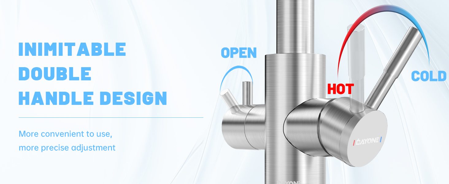 DAYONE Brushed Steel 3 Way Filter Kitchen Tap