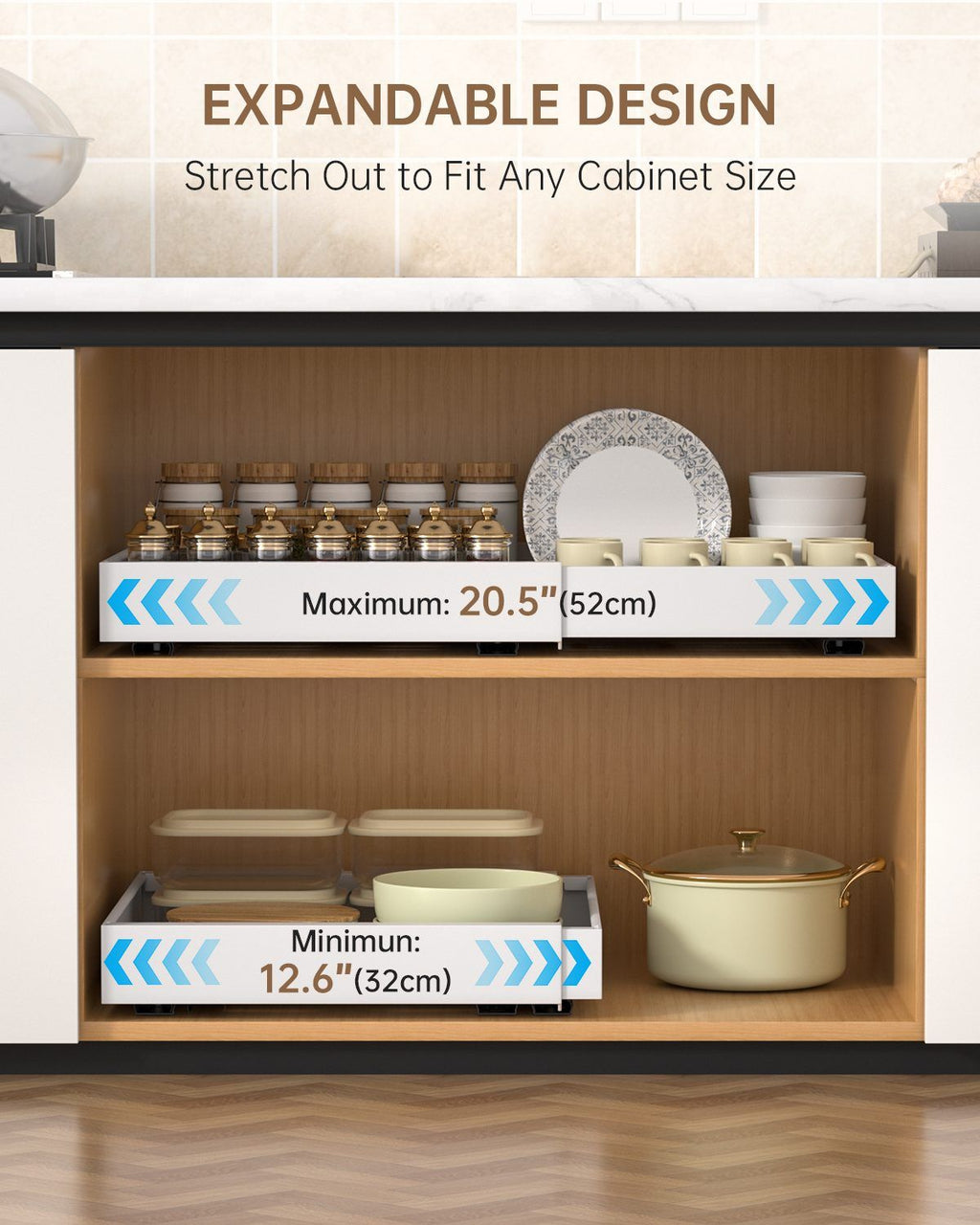 DAYONE White Pull-Out Cabinet Organizer 2 Pack