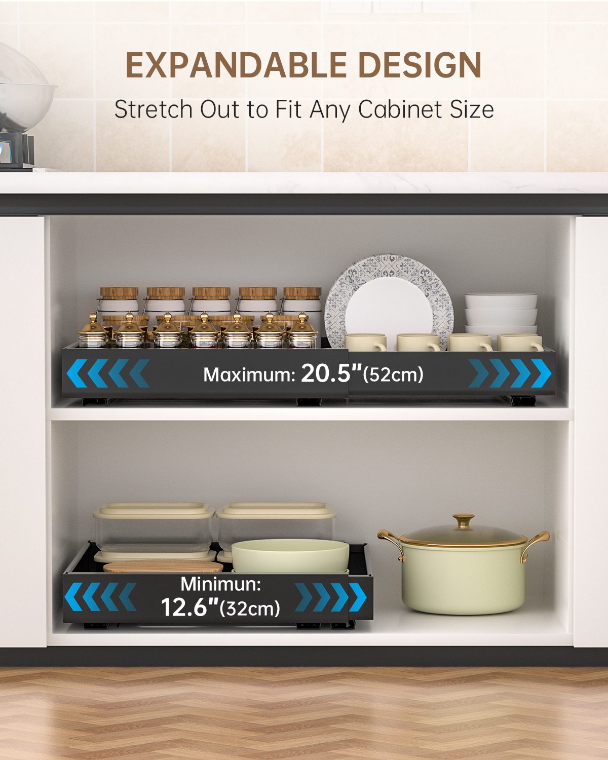 DAYONE Black Pull-Out Cabinet Organizer 2 Pack