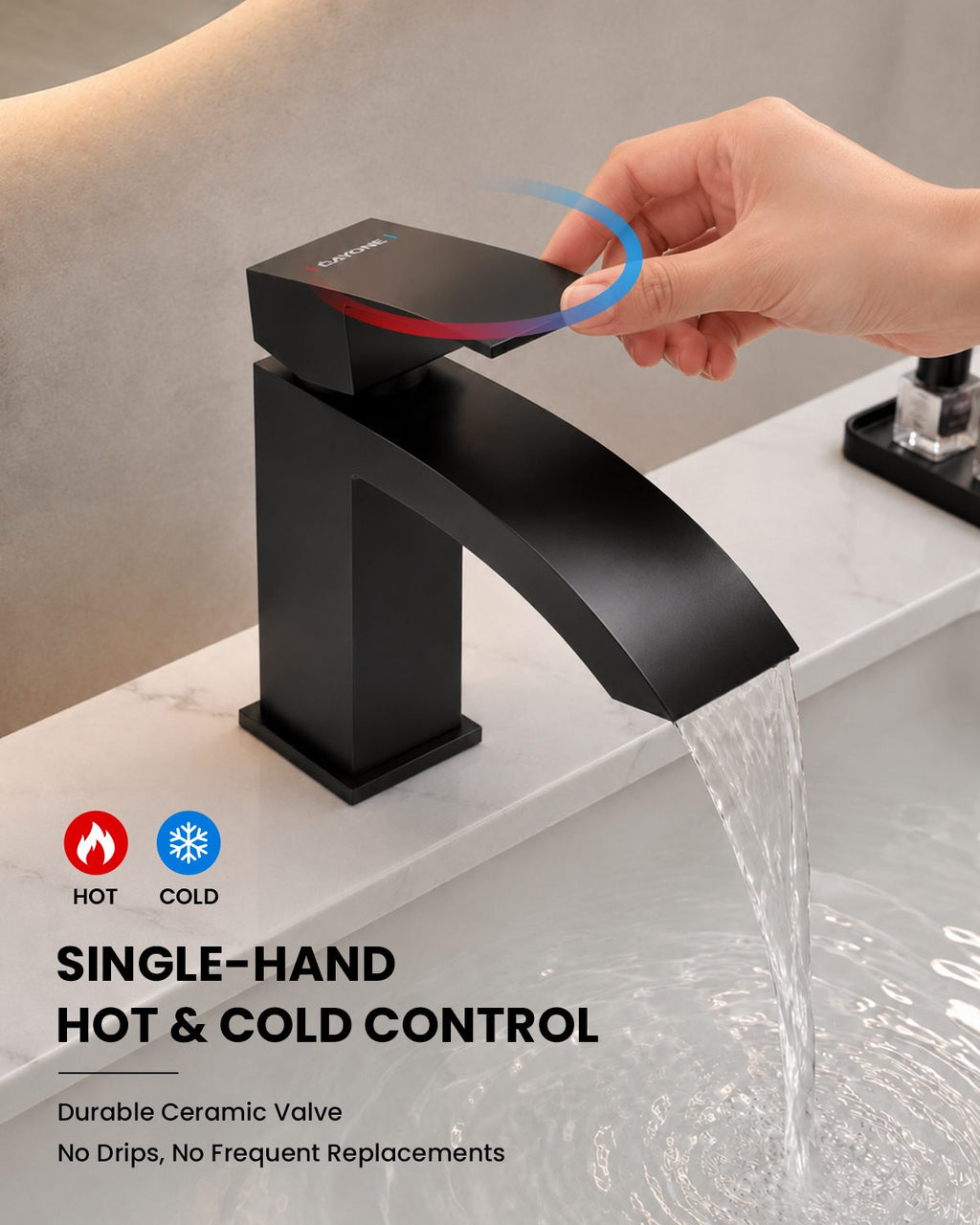 DAYONE Matte Black Basin Tap with Pop-Up Waste