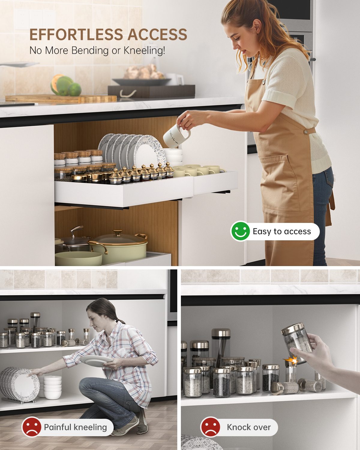 DAYONE White Pull-Out Cabinet Organizer 2 Pack